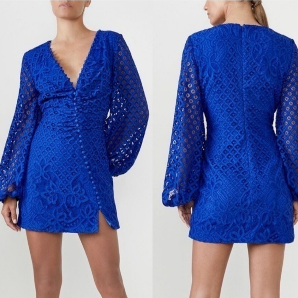 Bardot Colbalt Blue Lace Mini‎ Dress Size 4